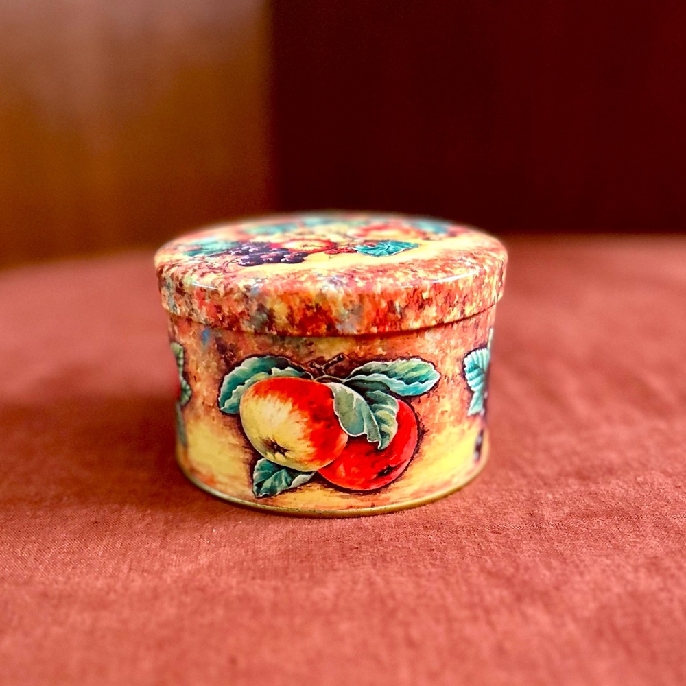Vintage 1970s Decorative Tin Container